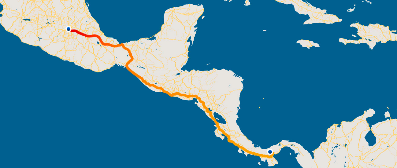 ruta México - Centroamérica